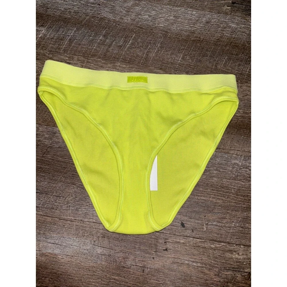 Skims Women High Waisted Underwear Set Of Two L New Stretch Sample Cotton Ribbed